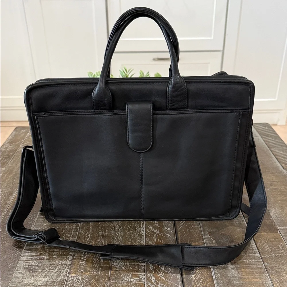 VTG Franklin Quest 1465-6117 Full Grain Nappa Leather Briefcase Black - Korea